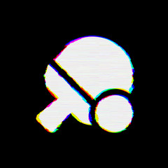 Symbol table tennis has defects. Glitch and stripes