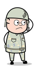 Guilty - Cute Army Man Cartoon Soldier Vector Illustration