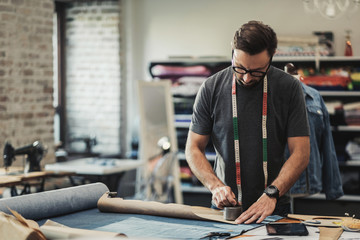 Fashion designer working in his studio