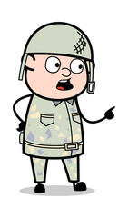 Scolding - Cute Army Man Cartoon Soldier Vector Illustration