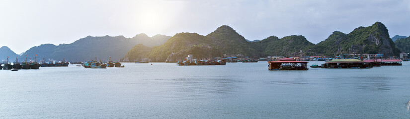 Halong bay Cat Ba Island, mountains South China Sea Floating Vietnam. Vietnam island Site Asia