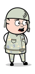 Shocked - Cute Army Man Cartoon Soldier Vector Illustration
