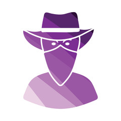 Cowboy with a scarf on face icon