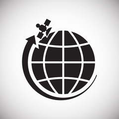 Satellite icon on background for graphic and web design. Simple vector sign. Internet concept symbol for website button or mobile app.