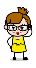 Specs Designs - Cute Girl Cartoon Character Vector Illustration