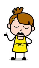 Ignorance - Cute Girl Cartoon Character Vector Illustration