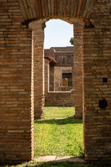 Ancient Roman buildings in Ostia Antica - Rome Italy
