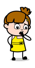 Shocked - Cute Girl Cartoon Character Vector Illustration