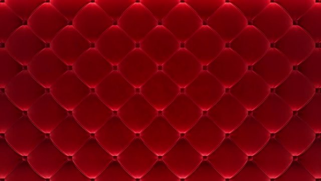 3D motion animation along the red quilted velvet wall. Looped video.