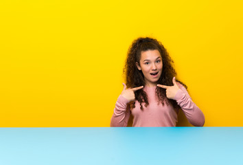 Teenager girl with surprise facial expression