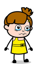 Emotional - Cute Girl Cartoon Character Vector Illustration