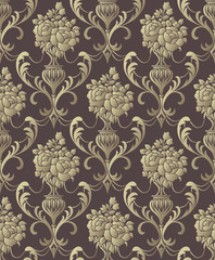 Vector Classic Damask Seamless Pattern 
