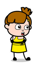 Speaking - Cute Girl Cartoon Character Vector Illustration