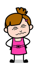 Painful - Cute Girl Cartoon Character Vector Illustration