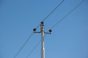 Old concrete power line pole