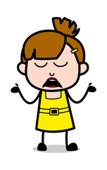 Unaware - Cute Girl Cartoon Character Vector Illustration