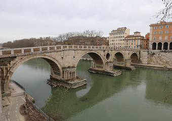 Obraz premium Ancient Bidge called Ponte Sisto in Rome Italy