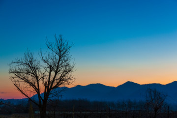 Asolani hills in Italy
