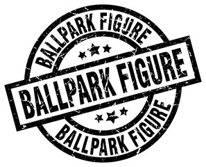 ballpark figure round grunge black stamp