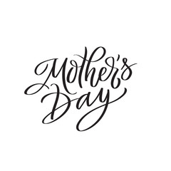 Obraz premium Mothers day text modern calligraphy. Graphic print hand writing, lettering, typography. Vector phrase in one color on Mother Day. For greeting card, poster, banner, flyer