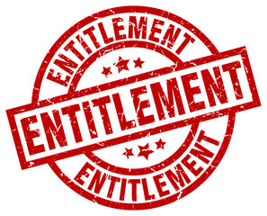 entitlement round red grunge stamp