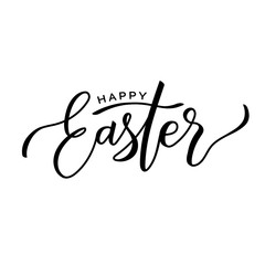 Happy Easter lettering. Hand written calligraphy