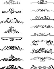 set of calligraphic design elements