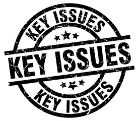 key issues round grunge black stamp