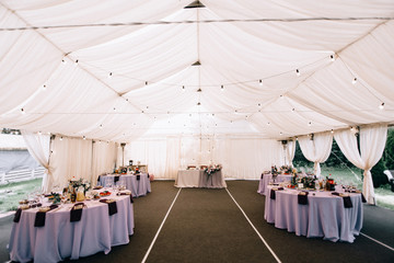 View of the wedding hall, the tent