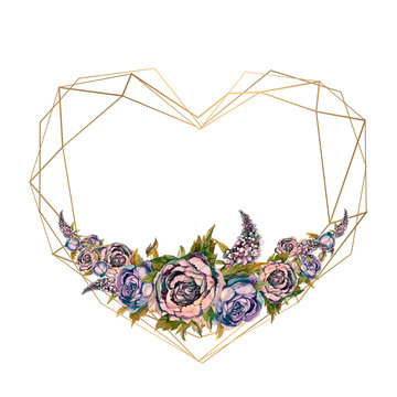 The frame is the heart of watercolor flowers.