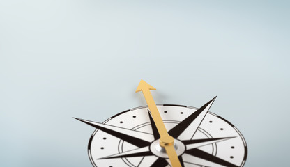 A compass with copy space