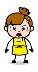 Surprised - Cute Girl Cartoon Character Vector Illustration