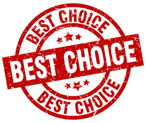 best choice round red grunge stamp