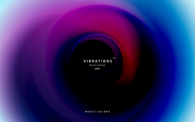 Colorful smooth flow of colors with fluid blurred gradient. Liquid design in trendy colors. Abstract background with gradual blend between shades. Futuristic design poster. Vector illustration