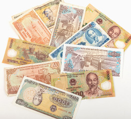 Detail of Vietnamese money background (Dong Currency)