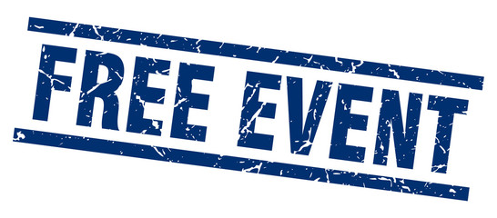 square grunge blue free event stamp