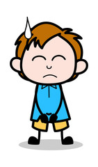 Guiltless - School Boy Cartoon Character Vector Illustration