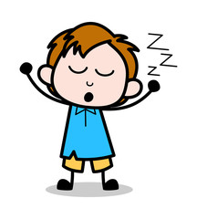 Dreaming - School Boy Cartoon Character Vector Illustration