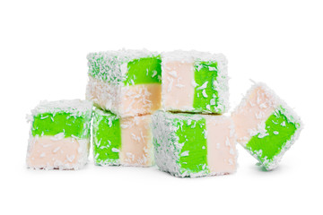 Tasty Turkish delight isolated on white