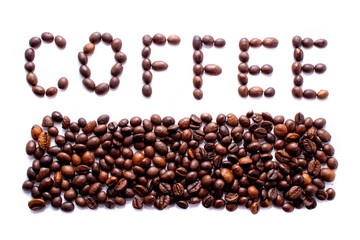 Coffee beans. Coffee isolated on white background