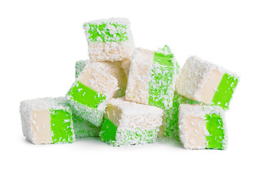 Tasty Turkish delight isolated on white