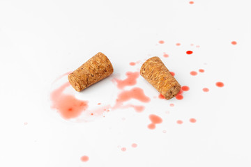 Wine corks isolated on white background