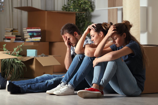 Sad evicted roommates moving home complaining
