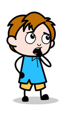Thinking - School Boy Cartoon Character Vector Illustration