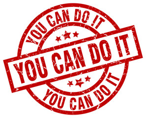 you can do it round red grunge stamp