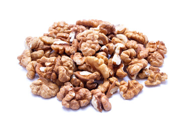Walnuts isolated on white background