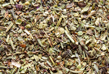 Culinary spices, dry herbs isolated on white background. Close-up