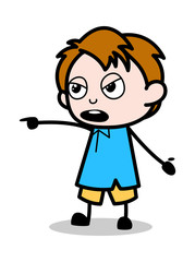 Scolding - School Boy Cartoon Character Vector Illustration