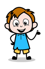 Presentation Style - School Boy Cartoon Character Vector Illustration