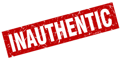 square grunge red inauthentic stamp